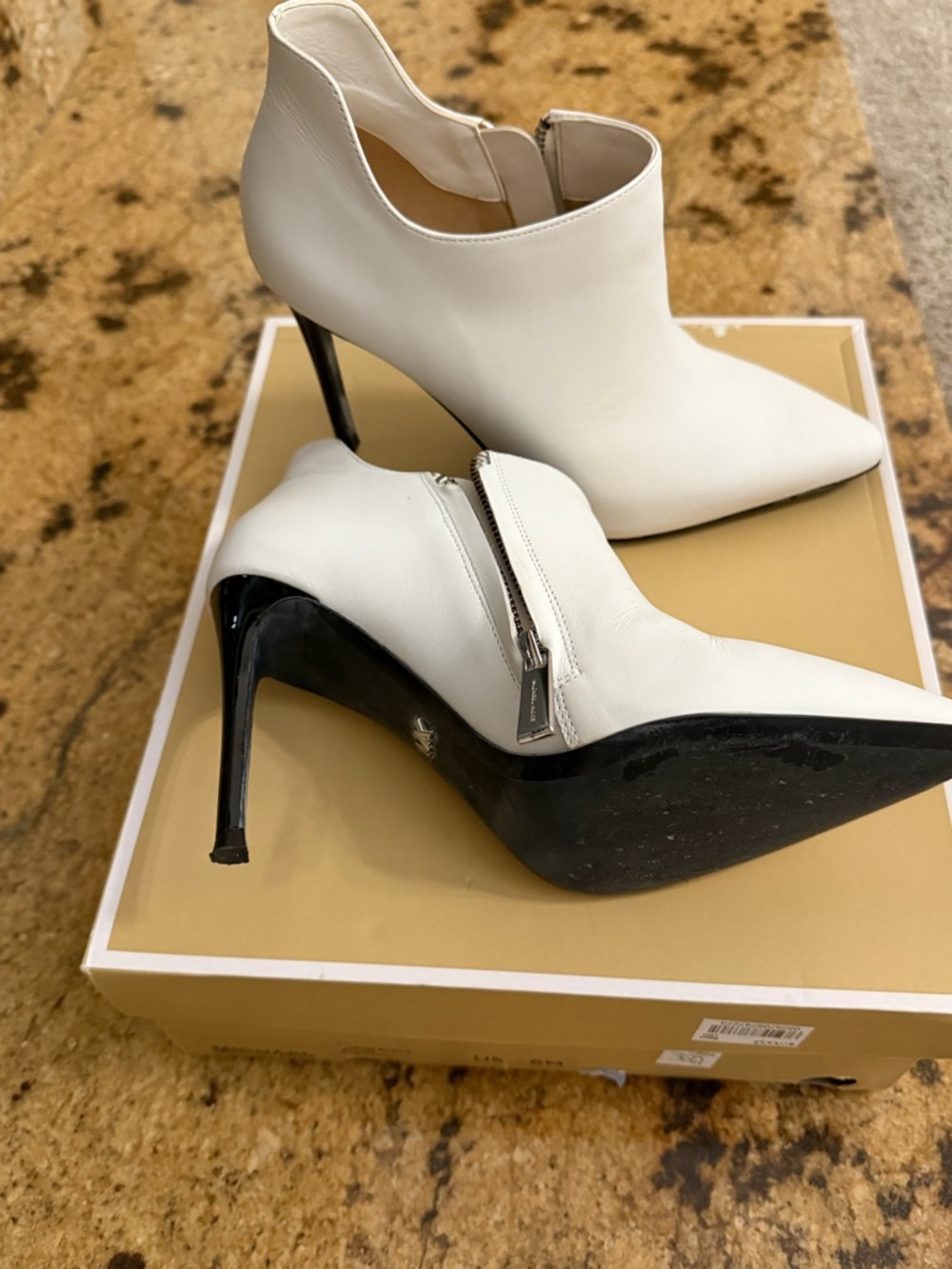 Michael Kors Corrine Bootie - Women's Optical White Pointed Toe Stiletto Booties